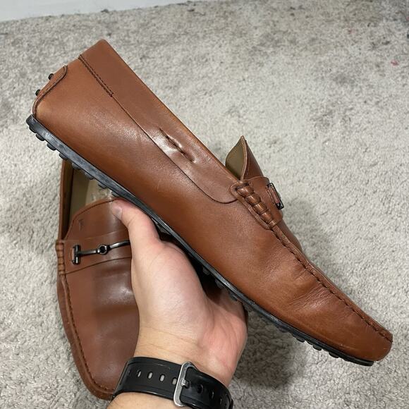 TOD’S Gommino Horsebit Driving Loafers Men’s Size 11 Brown Leather Slip On Shoes main image 13